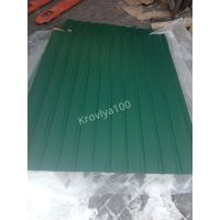 Профнастил двусторонний  зеленый ПС 10 мм 0.45 мм 1.5 м Ral 6005   глянец стеновой